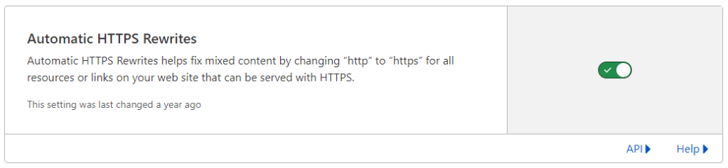 CF – Automatic HTTPS Content Rewrites